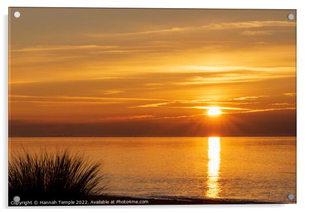 Sunset at Snettisham Beach Acrylic by Hannah Temple