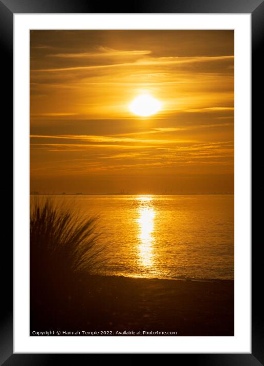 Winter sunset at Snettisham Beach  Framed Mounted Print by Hannah Temple