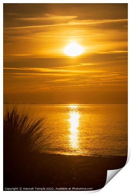 Winter sunset at Snettisham Beach  Print by Hannah Temple