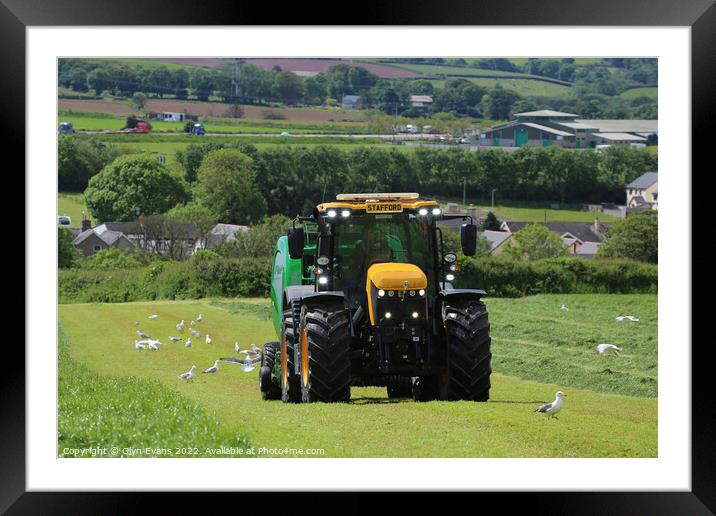 Working in the Fields. Framed Mounted Print by Glyn Evans