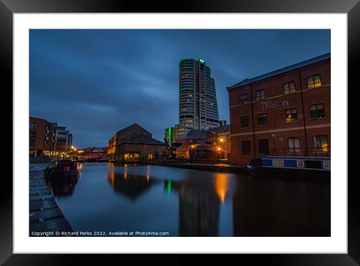 Dockside in the centre of Leeds Framed Mounted Print by Richard Perks