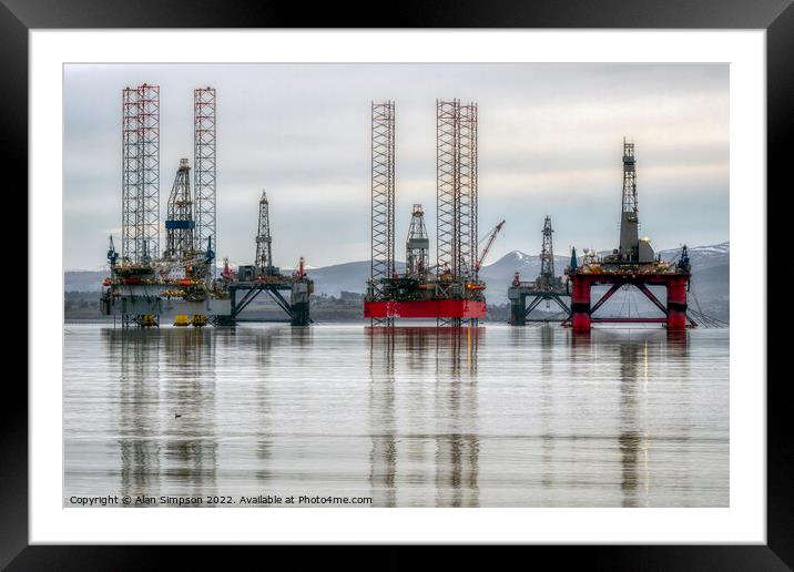 Cromarty Firth Oil Rigs Framed Mounted Print by Alan Simpson