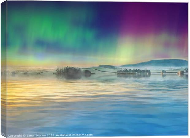 Aurora Borealis Or Northern Lights Canvas Print by Simon Marlow