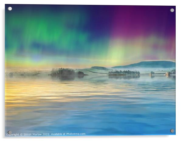 Aurora Borealis Or Northern Lights Acrylic by Simon Marlow