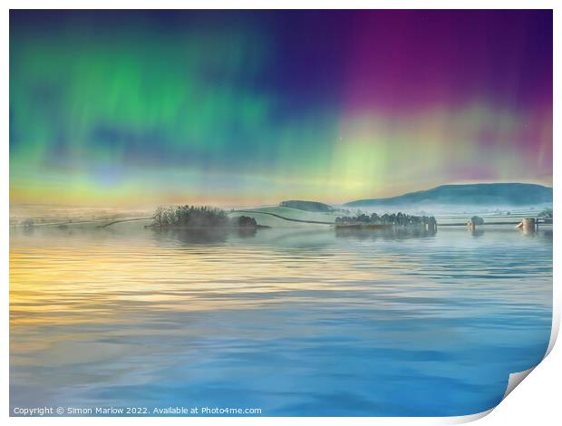 Aurora Borealis Or Northern Lights Print by Simon Marlow