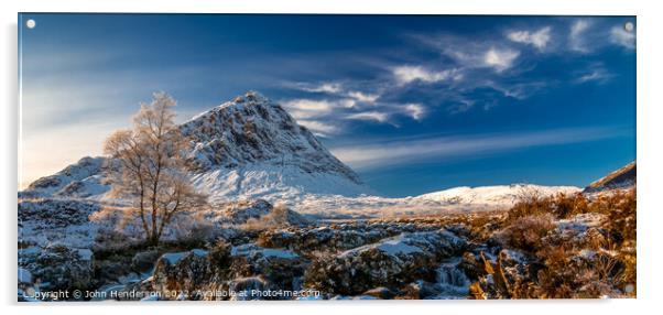 Buachaille Etive Mor panorama Acrylic by John Henderson