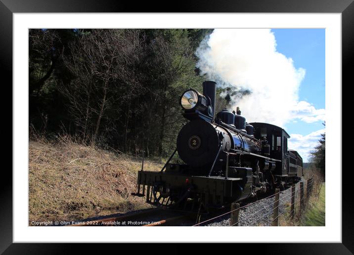 Steam Train on the Brecon Mountain Railway Framed Mounted Print by Glyn Evans