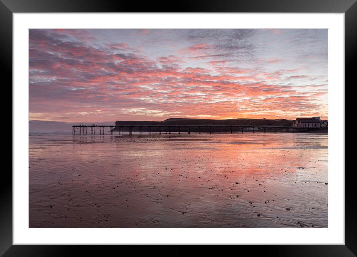 Stunning sunrise on Saltburn Beach Framed Mounted Print by Kevin Winter