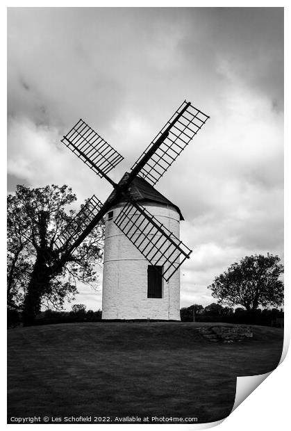 Majestic Ashton Windmill Print by Les Schofield