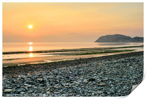 Pastel Sunrise Llandudno Beach Print by Helkoryo Photography