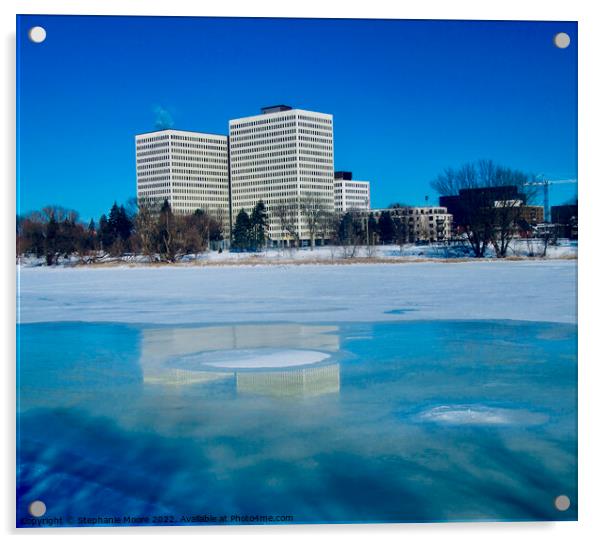 Reflections in the Rideau River, Ottawa, ON Acrylic by Stephanie Moore