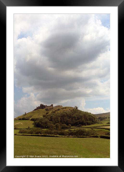 Storm Clouds over Carreg Cennen. Framed Mounted Print by Glyn Evans