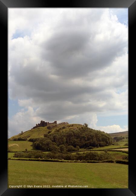 Storm Clouds over Carreg Cennen. Framed Print by Glyn Evans