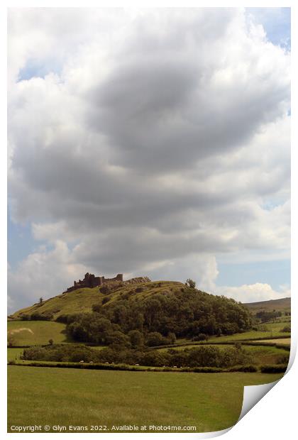 Storm Clouds over Carreg Cennen. Print by Glyn Evans