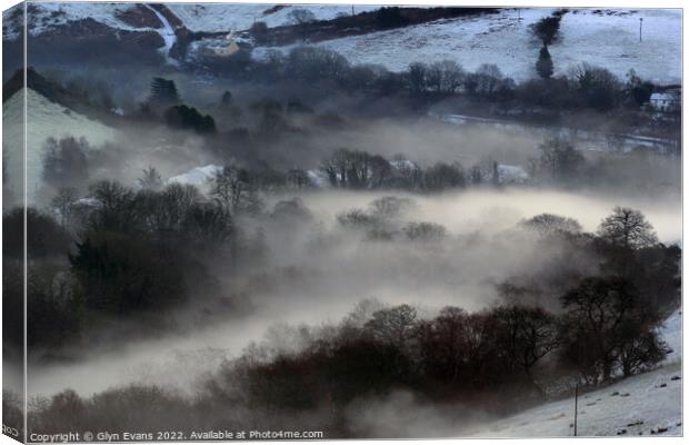 Mist across the Ogmore Valley Canvas Print by Glyn Evans
