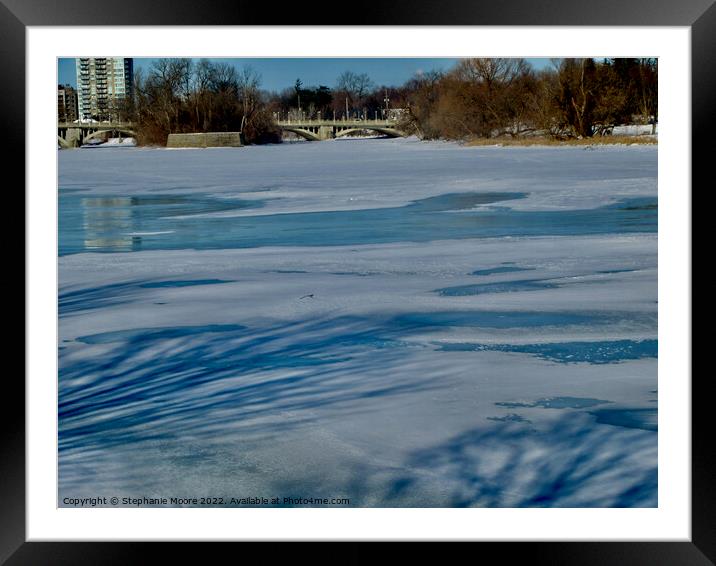 Melting Rideau River, Ottawa, ON Framed Mounted Print by Stephanie Moore