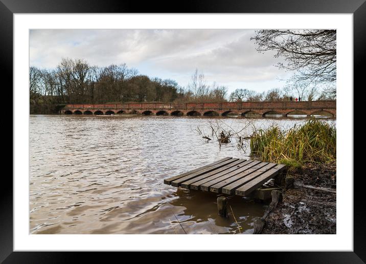 Fishing platform on the edge of Carr Mill Dam Framed Mounted Print by Jason Wells