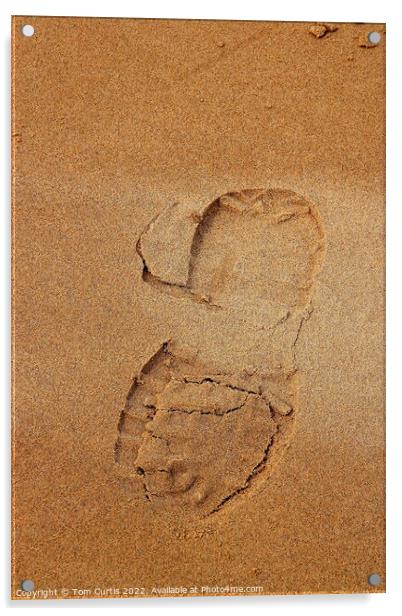 Footprint in the Sand Acrylic by Tom Curtis