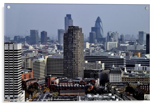 London Tower Blocks Acrylic by Tom Curtis