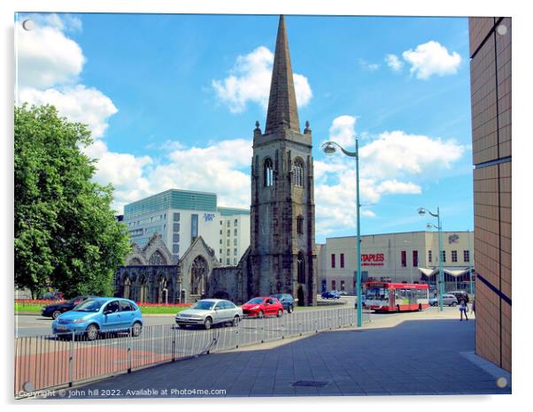 Charles Church, Plymouth Acrylic by john hill