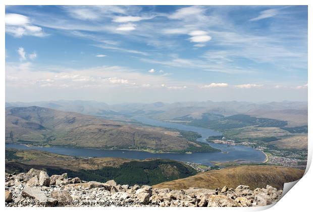 View from the Ben Nevis in Scotland Print by Eszter Imrene Virt