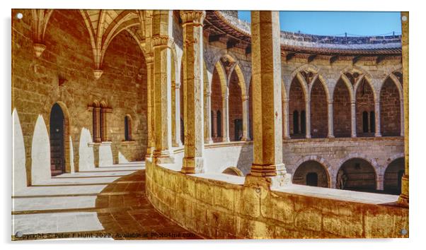 Gothic Military Architecture Bellver Castle Acrylic by Peter F Hunt