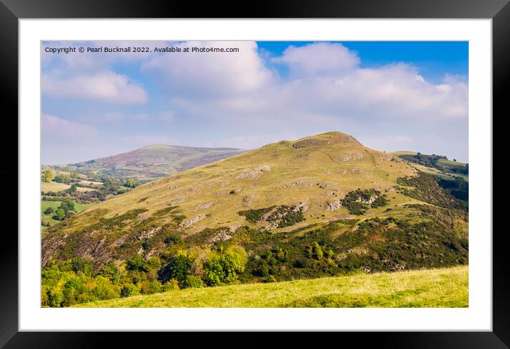 View to Roundton Hill Iron Age Hillfort in Powys Framed Mounted Print by Pearl Bucknall