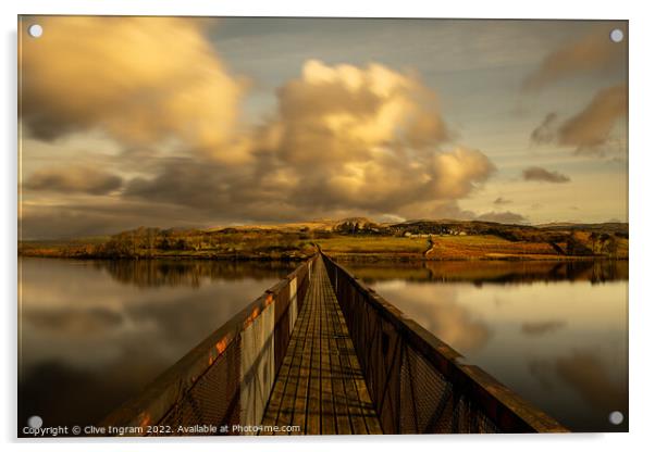 Bridge to Trawsfyndd Acrylic by Clive Ingram