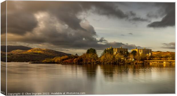 Golden Glow of Trawsfyndd Nuclear Power Station Canvas Print by Clive Ingram