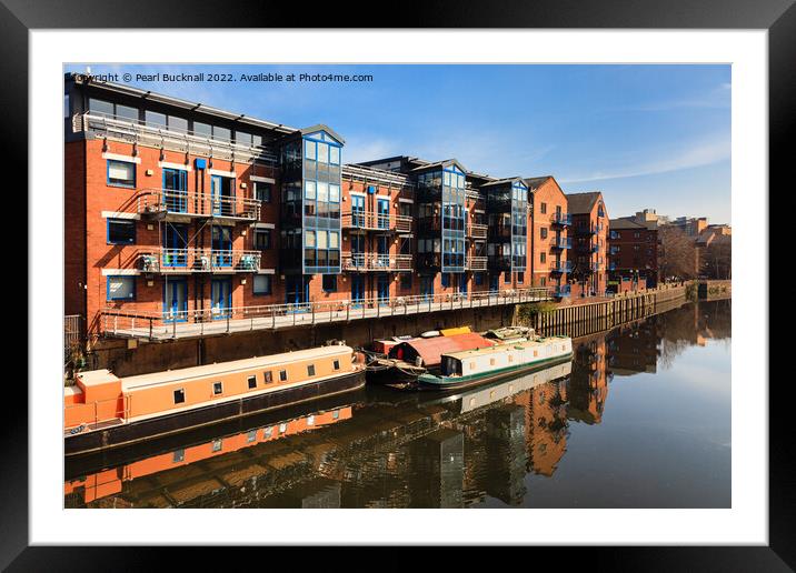 River Aire Leeds Yorkshire Framed Mounted Print by Pearl Bucknall