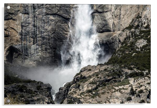 Waterfall in the Yosemite National Park Acrylic by Eszter Imrene Virt