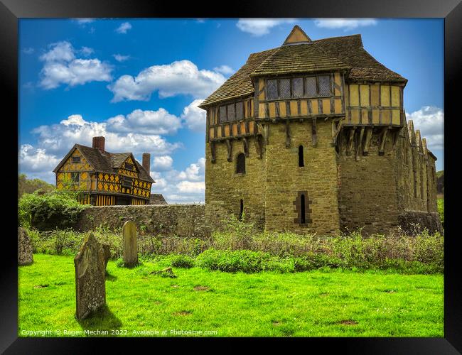 Enchanting Medieval Manor amidst Lush Greenery Framed Print by Roger Mechan