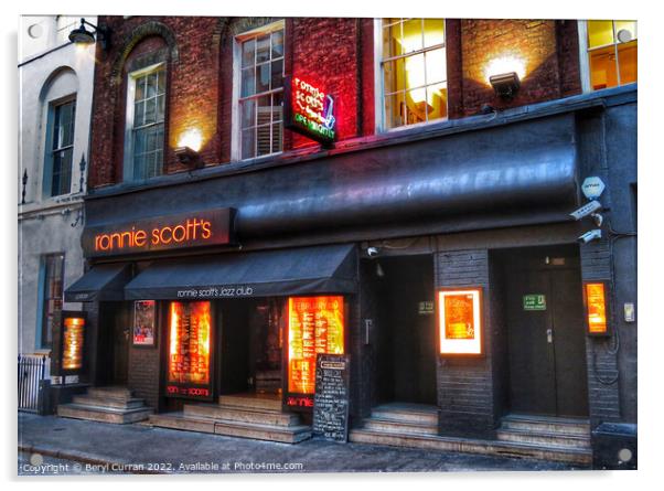 Ronnie Scott’s Jazz Club London  Acrylic by Beryl Curran