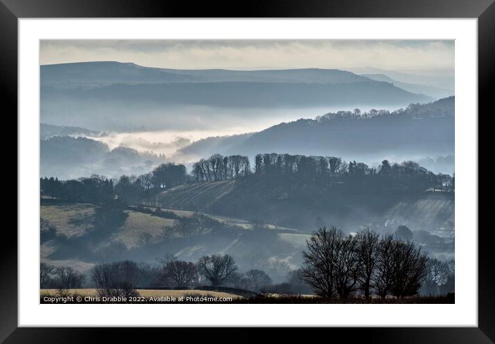 Derwent Valley mist Framed Mounted Print by Chris Drabble