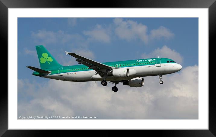 Aer Lingus Airbus A320-214             Framed Mounted Print by David Pyatt