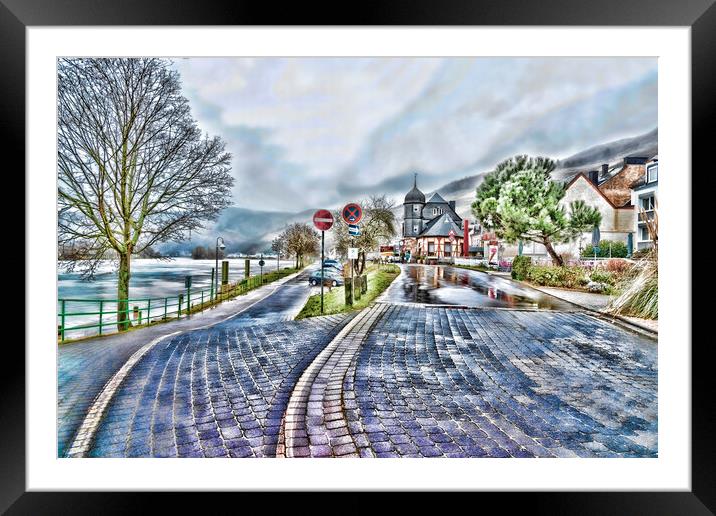 Riverside Walk Framed Mounted Print by Valerie Paterson