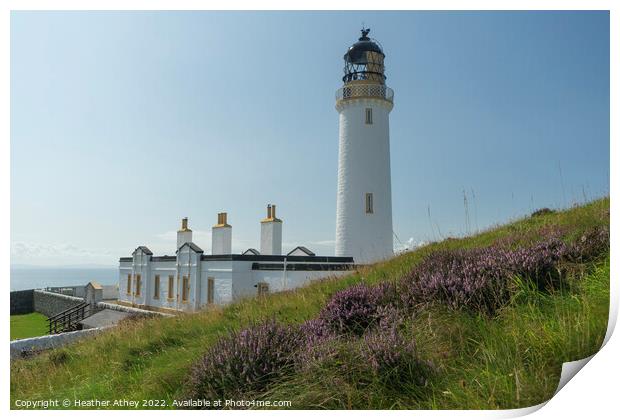Lighthouse at The Mull of Galloway Print by Heather Athey