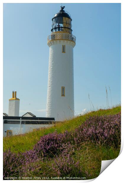 Lighthouse at Mull of Galloway Print by Heather Athey