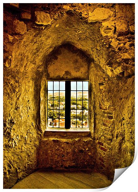 Saxon View, Lewes Castle 2 Print by Dawn O'Connor