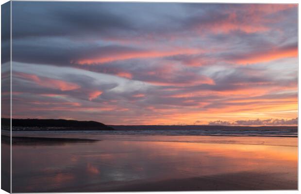 Westward Ho! beach sunset Canvas Print by Tony Twyman