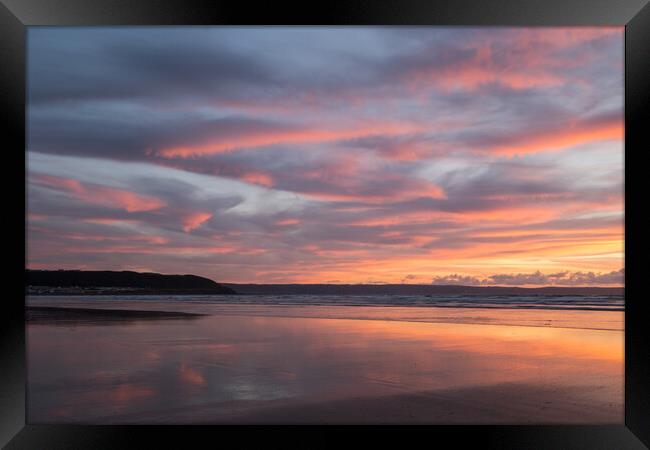 Westward Ho! beach sunset Framed Print by Tony Twyman