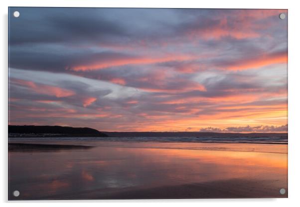 Westward Ho! beach sunset Acrylic by Tony Twyman