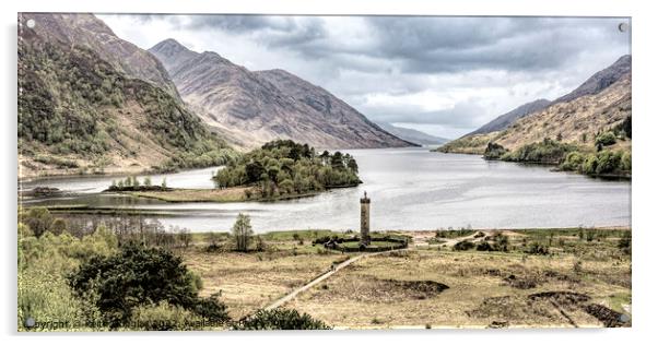 The Glenfinnan Monument and Loch Shiel Acrylic by Keith Douglas