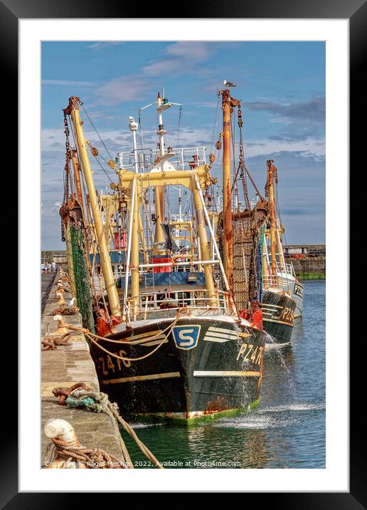 Harbour of Fishing Trawlers Framed Mounted Print by Roger Mechan
