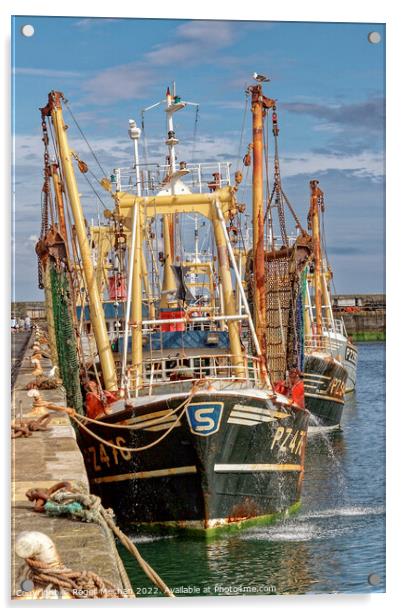 Harbour of Fishing Trawlers Acrylic by Roger Mechan