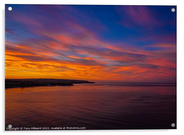 Scarborough North Bay Sunset Acrylic by Tony Millward
