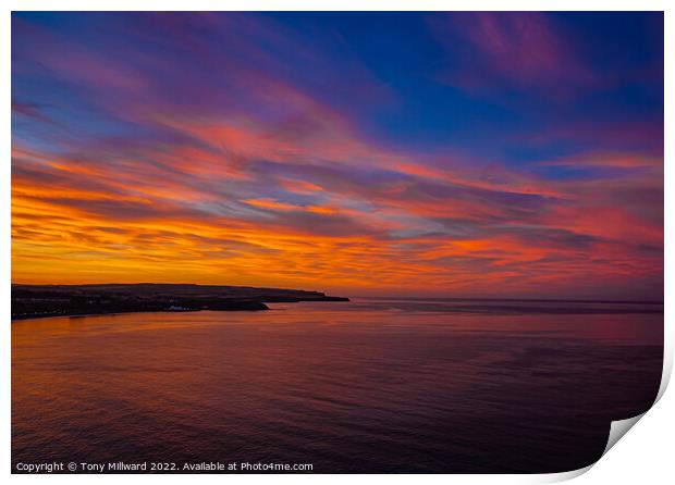 Scarborough North Bay Sunset Print by Tony Millward