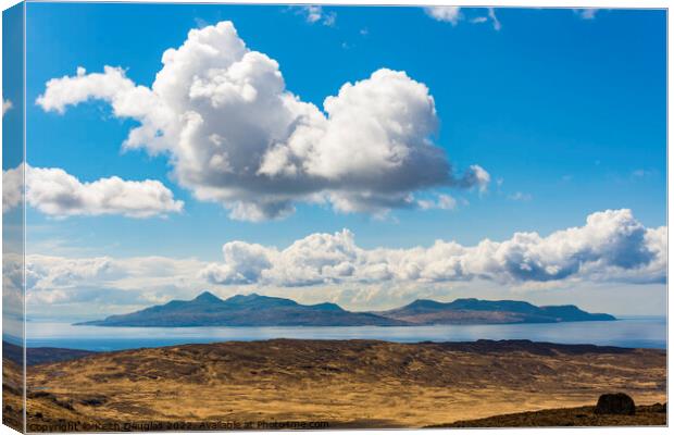 Rum and Eigg from the Black Cuillin Canvas Print by Keith Douglas