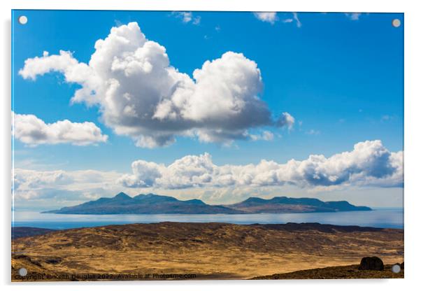 Rum and Eigg from the Black Cuillin Acrylic by Keith Douglas
