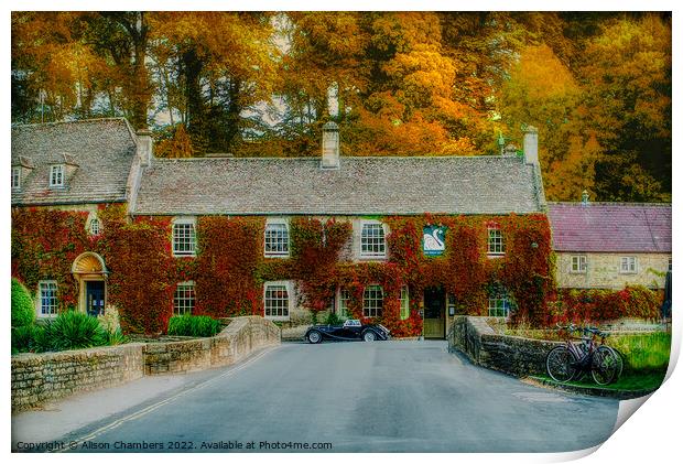 The Swan Hotel, Bibury Print by Alison Chambers